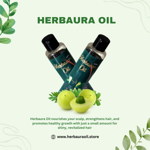 Herbaura Herbal Hair Oil 100% Natural Hair Growth & Strengthening Formula - Image 2