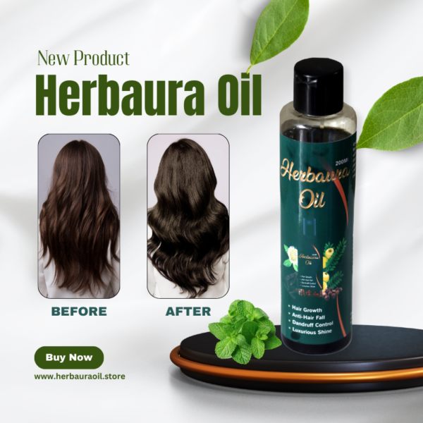 Herbaura Herbal Hair Oil 100% Natural Hair Growth & Strengthening Formula - Image 5